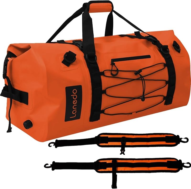 80L Dry Bag Large Waterproof Bag Roll-Top Heavy Duty Fishing Duffel Bag with Durable Straps & Handles for Kayaking