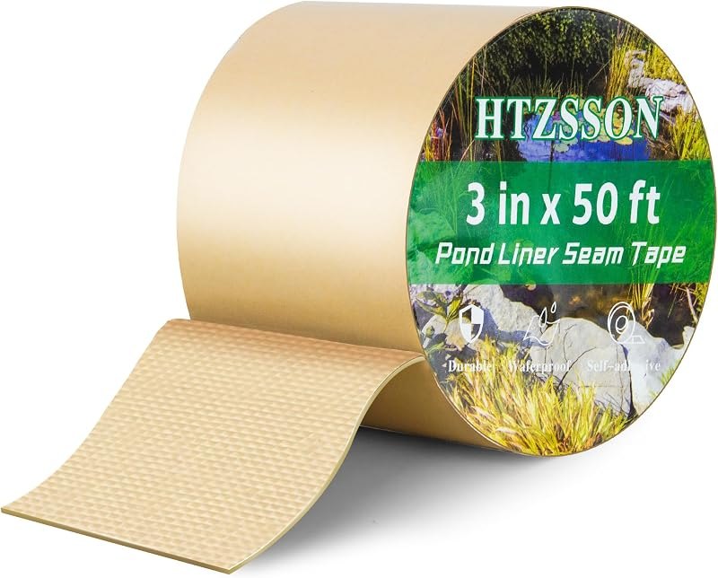 Pond Liner Seam Tape 3" x 50' - Double Sided Butyl Adhesive Tape for EPDM Liners, Waterproof Repair Patch for Ponds