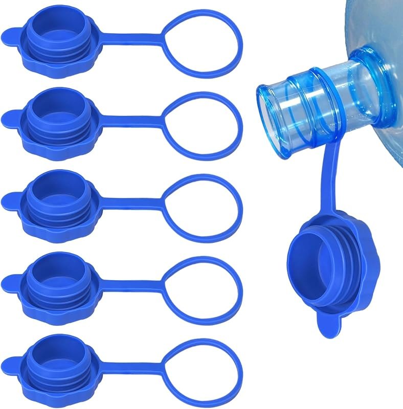Xaxuqtu【5 PCS】3 & 5 Gallon Water Jug Cap, Upgrade Reusable Replacement Caps, Non Spill Lids for 55mm Water Bottle —