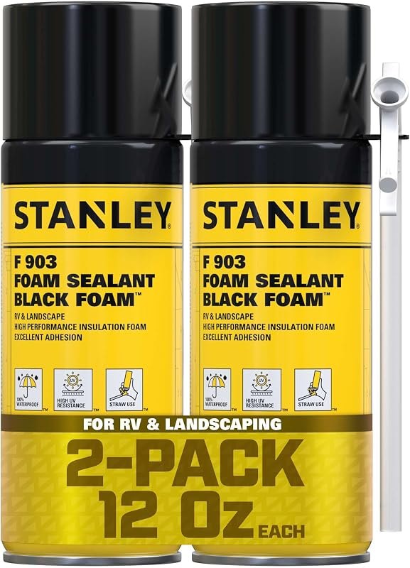 Stanley F903 Black Spray Foam Sealant (2x12oz) — waterfall foam refill for waterfall foam under 30 budget