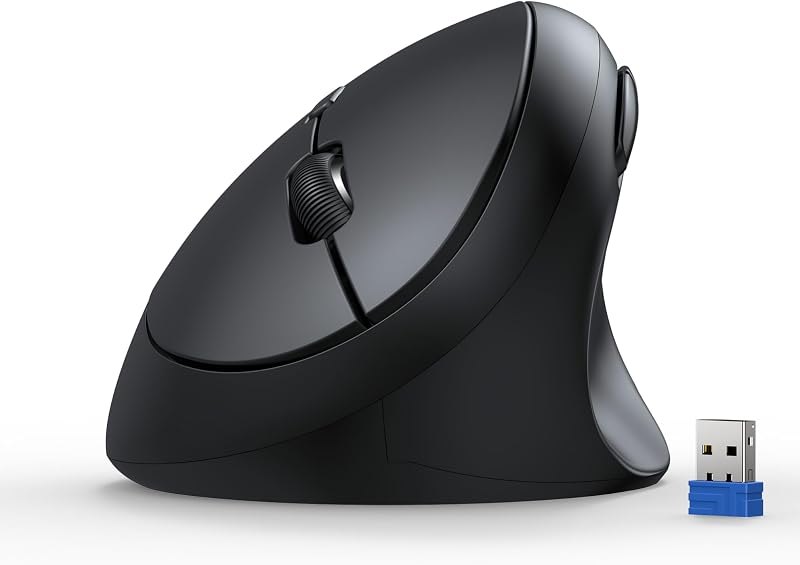 TECKNET Ergonomic Wireless Mouse 2.4G Vertical Mouse Silent 4800 DPI — ergonomic for best quiet wireless mouse under 40