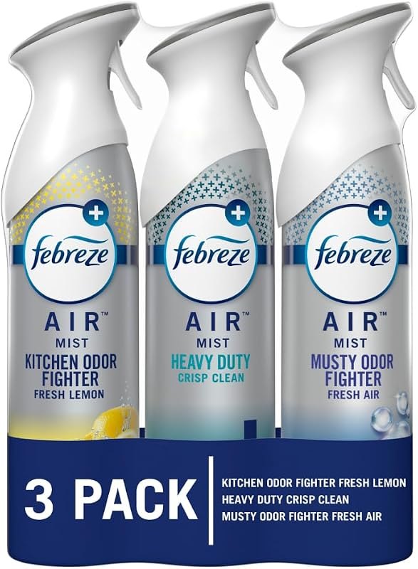 Febreze Air Freshener Spray, Odor-Fighting Room Spray, Heavy Duty Bundle, Heavy Duty Kitchen, Heavy Duty Crisp Clean