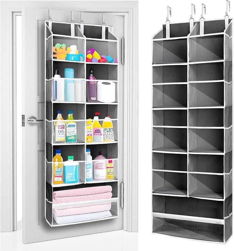 ULG Over the Door Organizer, 5-Tier Extra Large Hanging Storage with 10 Mesh Pockets, 100 lbs Capacity, Heavy Duty