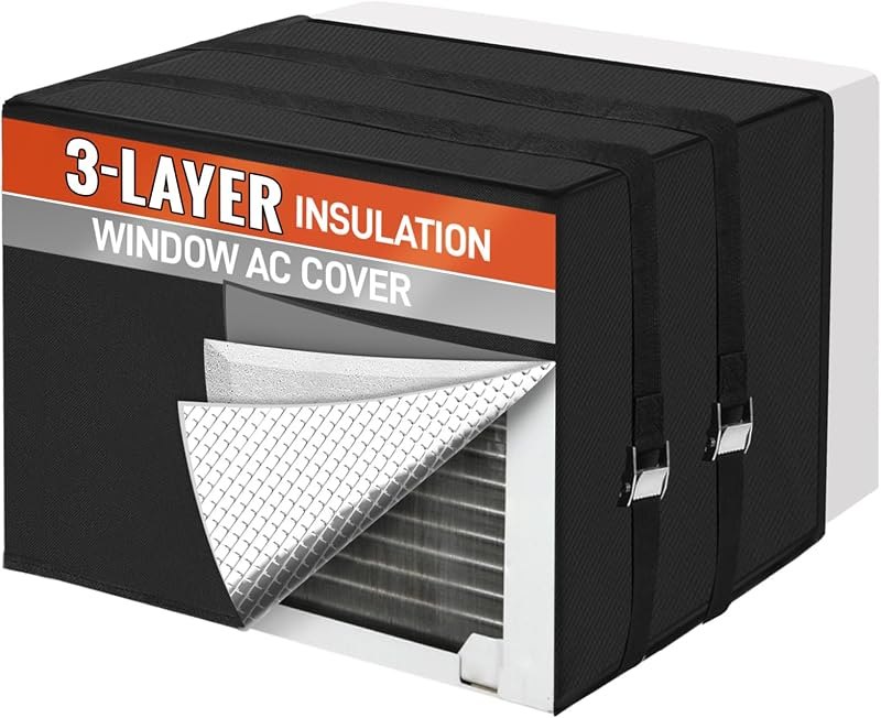 Air Conditioner Covers for Outside Window Unit 21"W x 15"H x 16"D, Black — window air conditioner cover amazon for