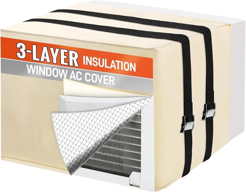 Air Conditioner Covers for Outside Window Unit 21"W x 15"H x 16"D, Beige — best window air conditioner cover for
