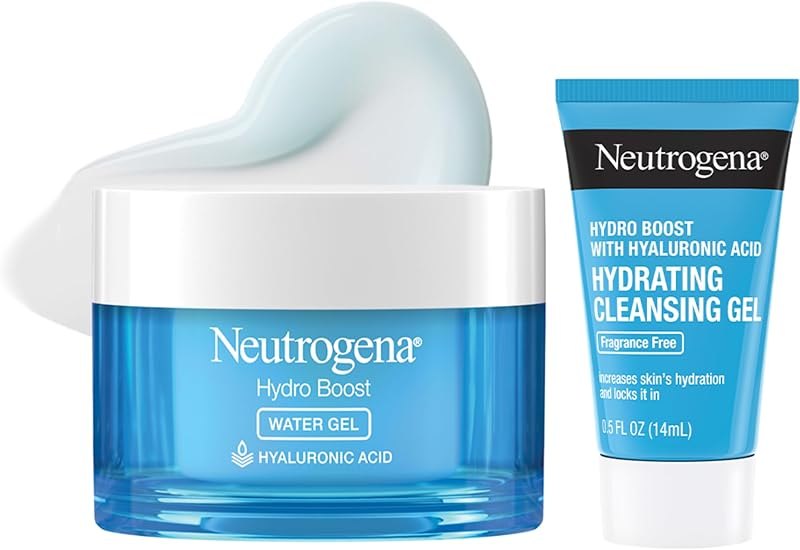 Neutrogena Hydro Boost Water Gel + Facial Cleanser 1.7 fl. oz + 0.5 oz — non comedogenic moisturizer kit for non
