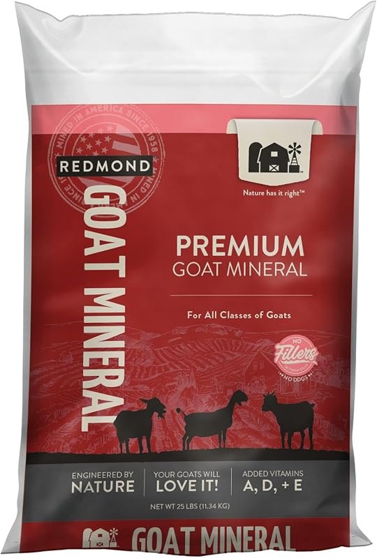 REDMOND Goat Mineral Supplement - A Premium sea Salt with Essential Trace Minerals and Vitamins (25 LB) — goat mineral