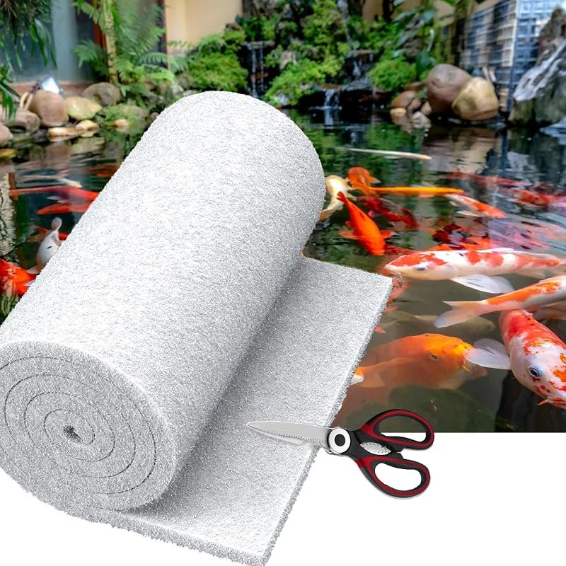 Classic Pond Filter Pad Media 18"x36"x1", 4.5 Ft² White Thicker Reusable Replacement Washable Pad,Fish Pond Filter