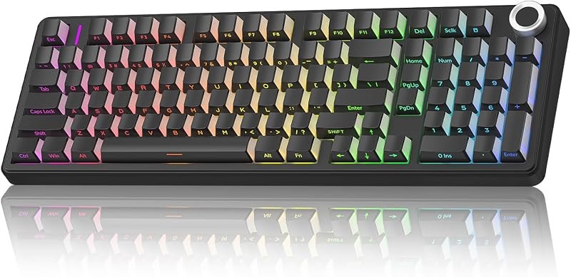 AULA F99 Pro Wireless Mechanical Keyboard-Silent Version,BT5.0/2.4GHz/USB-C Hot Swappable Custom Keyboard,Gasket
