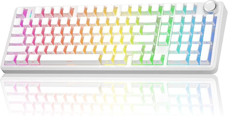 AULA F99 Pro Wireless Mechanical Keyboard-Silent Version,BT5.0/2.4GHz/USB-C Hot Swappable Custom Keyboard,Gasket