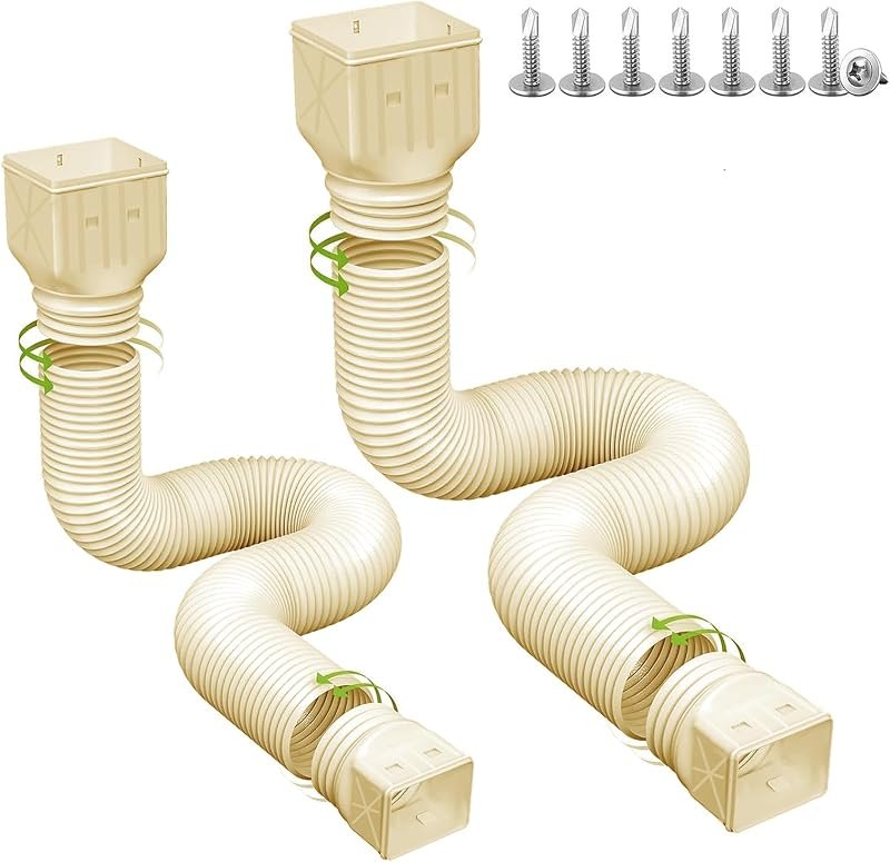 2 pack Flexible Rain Gutter Downspout Extensions,Drain Downspout Extender,Gutter Extension Flexible,Down Spout Drain