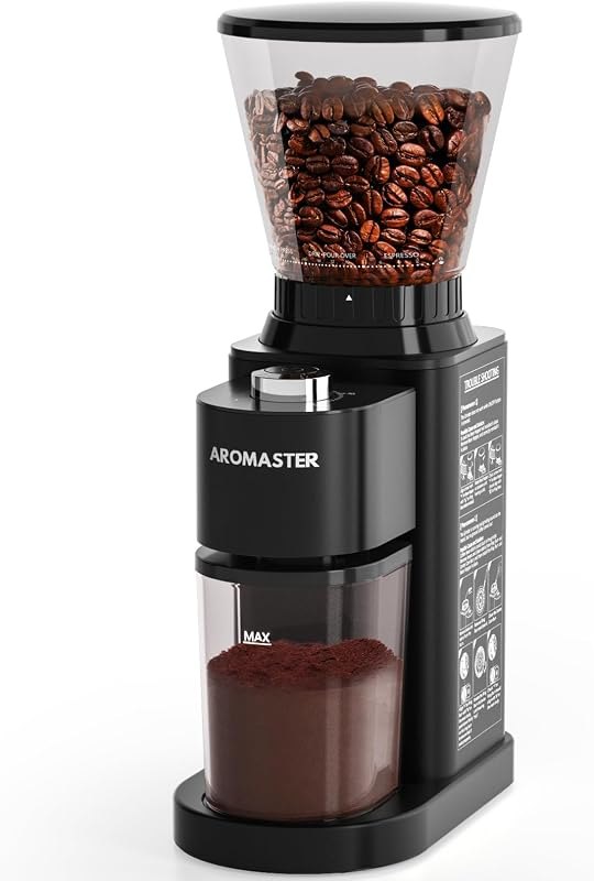 Aromaster Burr Coffee Bean Grinder, 48 Settings, Anti-Static, Black — Burr grinders and kettles. heavy dut for burr
