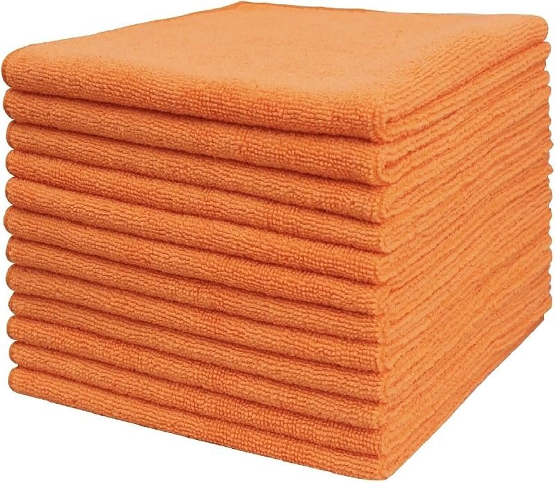 Tricol Clean Microfiber Cleaning Cloth, 16in x16in, 12 Pack Ultra-Thick Cleaning Rags, Super Absorbent, Lint Free &