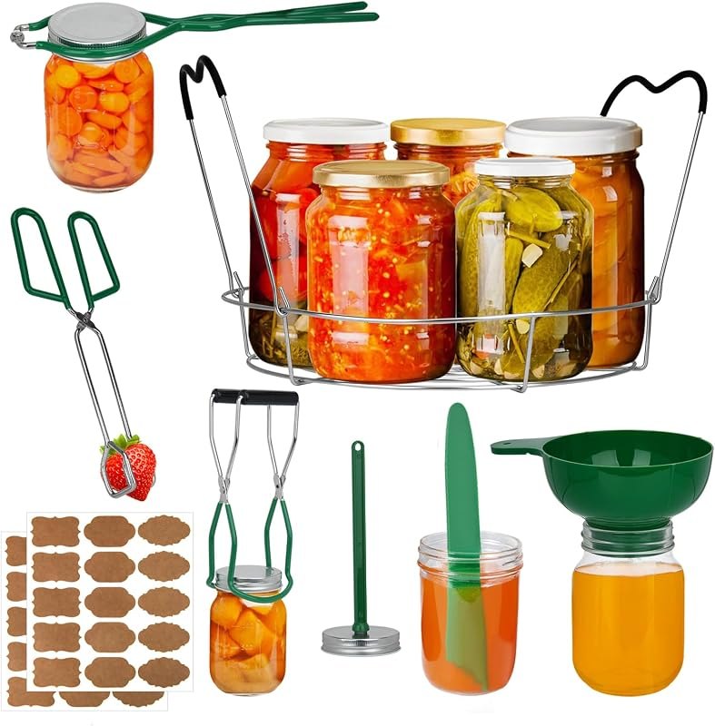 Canning Supplies Boxed Set, Canning kit, Stainless Steel CanningSet, Canning Supplies Starter kit, Jar Lifter, Folding