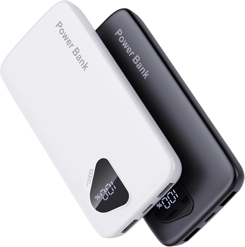 2026 2-Pack 10000mAh Portable Charger Battery Pack with Built in Cables — airline for best power bank travel compact