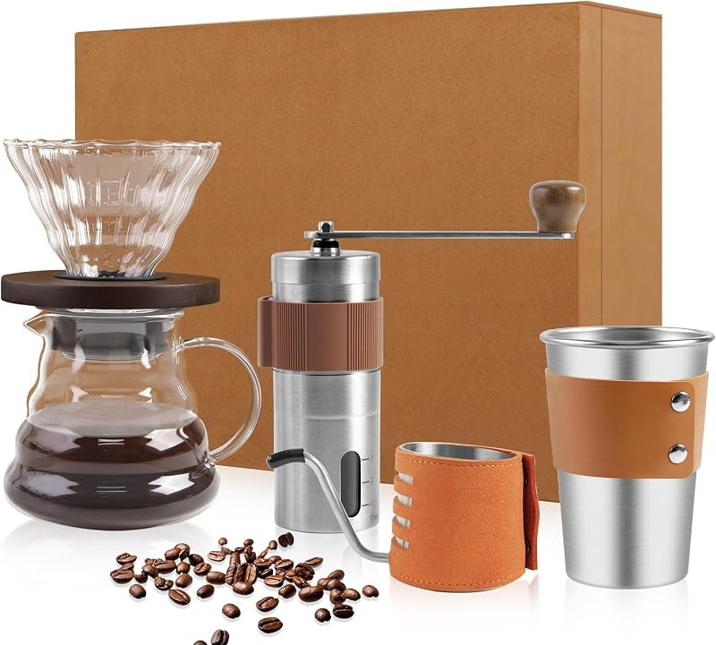 LHS Pour Over Coffee Maker Set - All in One Pour Over Coffee Kit, Travel Pour Over Coffee Dripper, Manual Coffee Maker