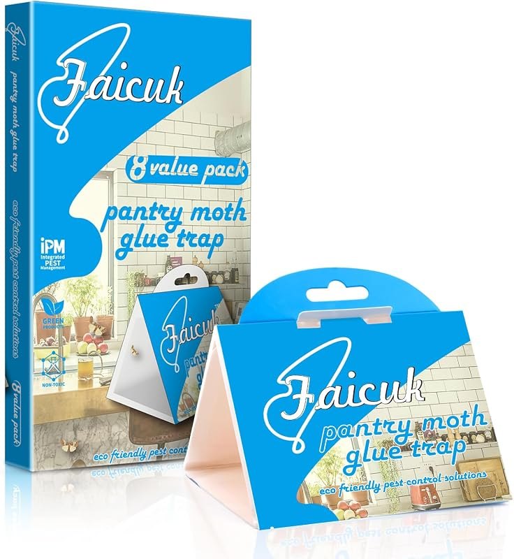 Faicuk Pantry Moth Traps with Pheromone Attractant, 8 Pack — pantry moth trap pack for pantry moth trap under 30 budget