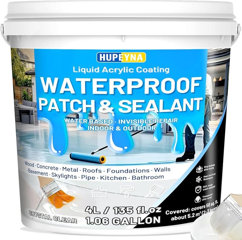 Hupeyna Waterproof Sealant, Liquid Invisible Waterproof Agent 4L — Well Water no leak for well water