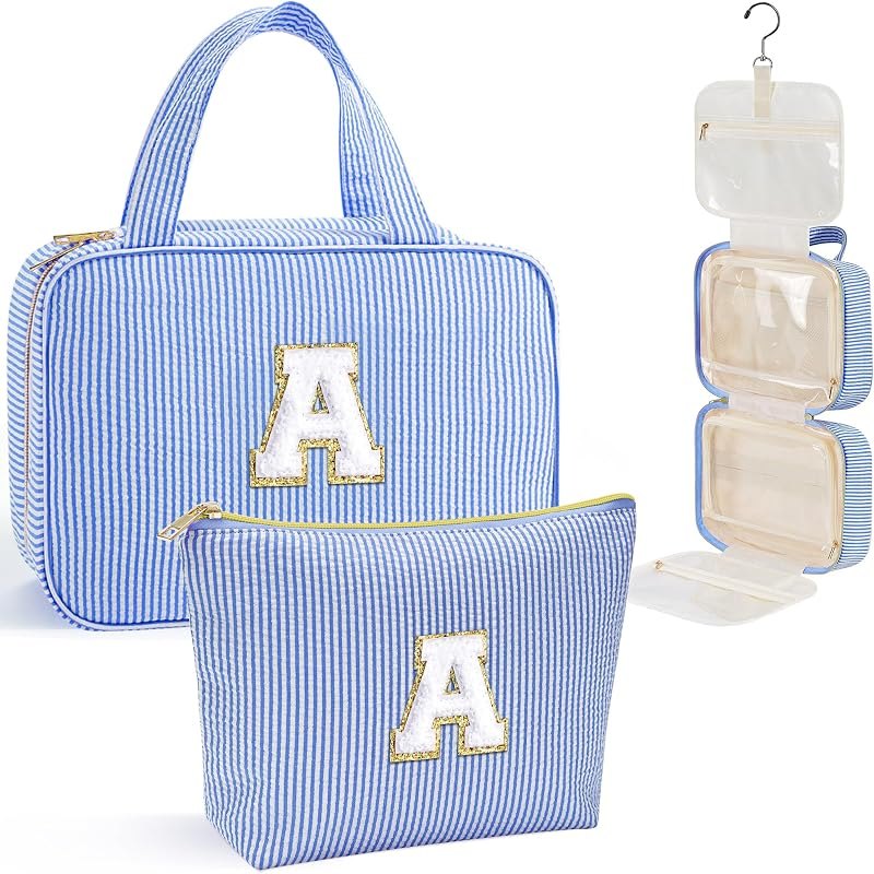 YOOLIFE Travel Hanging Toiletry Bag Makeup Bag, Women Girls Gifts, Blue A — toiletry for best packing cubes travel