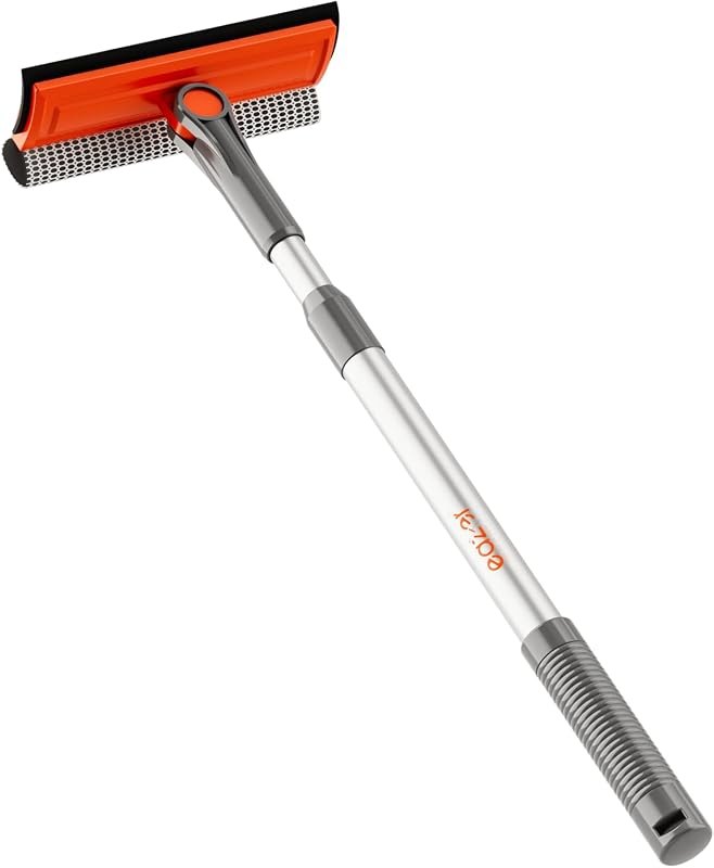 eazer Professional Window Squeegee, 2-in-1 Rotatable Squeegee for Window Cleaning Kit, Window Cleaner Tool, Window