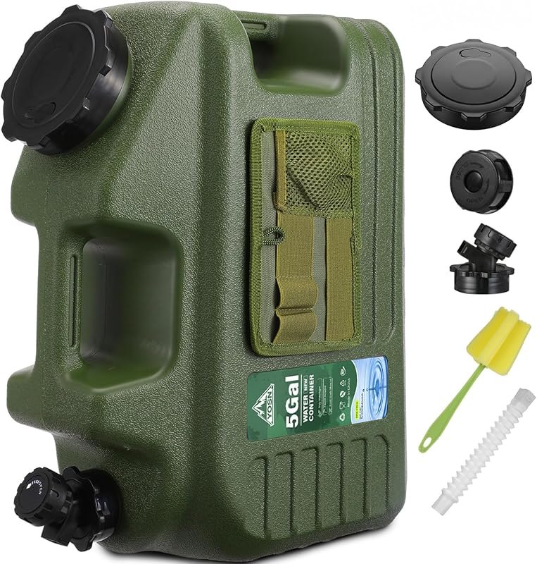 5 Gallon Water Jug, Camping Water Container, BPA Free Portable Water Dispenser with Spigot, Leak-Proof Large Camping