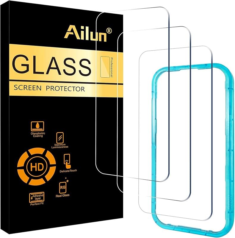 Ailun 3 Pack Screen Protector for iPhone 17 Pro, Tempered Glass — screen protector for best iPhone 17 Pro accessories