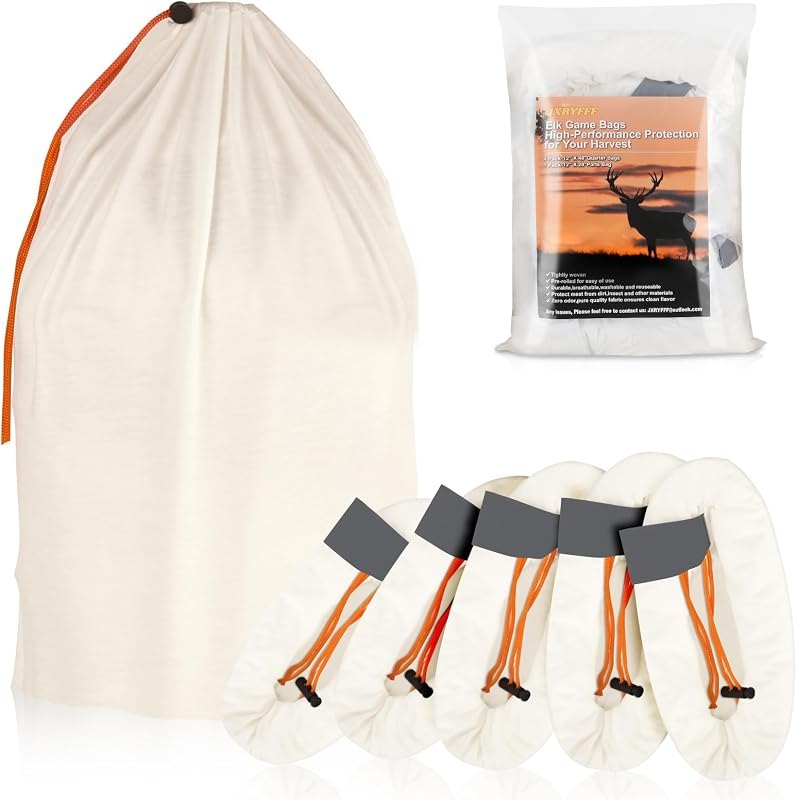 Elk Game Bags Hunting Meat Bags with Drawstring Closure,Game Bags Deer 5PCS — quartering bags for deer game bags