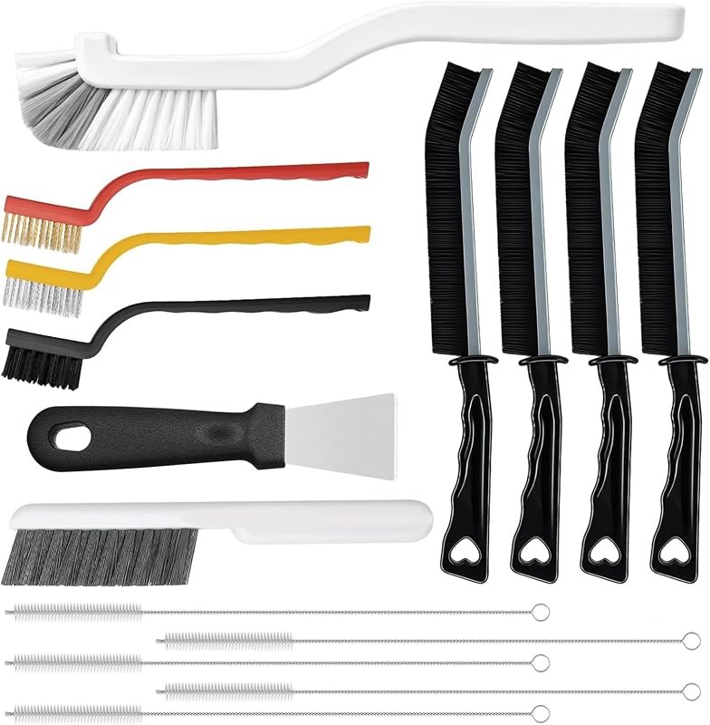 Crevice Cleaning Brush, Multifunctional Grout Brush and Straw Brush, 15 Pcs — grout cleaner pack for grout cleaner