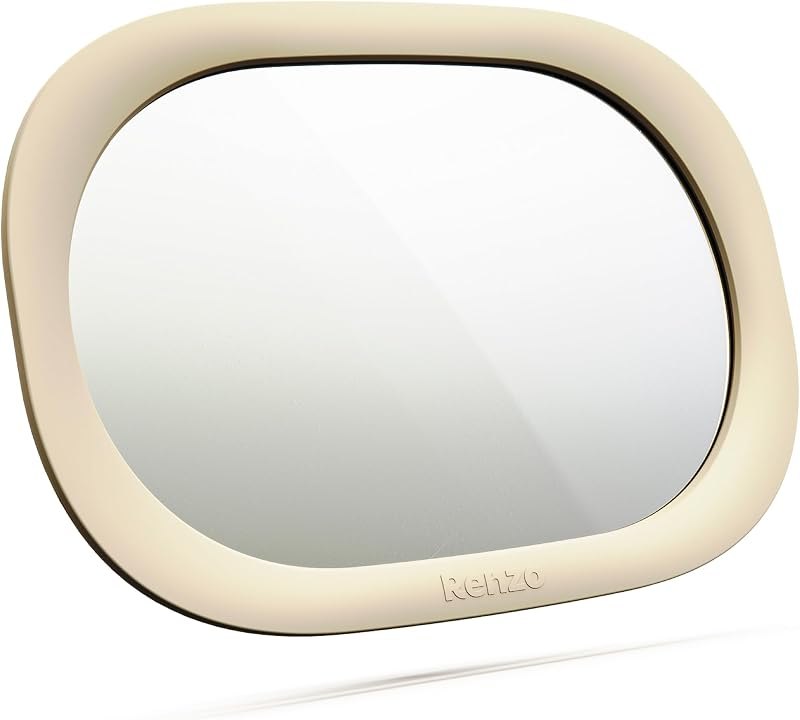 Renzo Baby Car Mirror - Rear Facing Car Seat Mirror for Infants - Extra Large, Shatter-Resistant, 360° Adjustable
