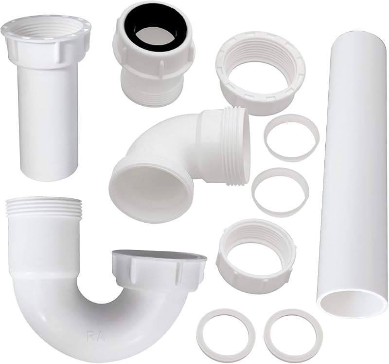 P Trap for Bathroom Sink Drain Pipe Kit 1-1/2" or 1-1/4" Sink Trap — p trap kit kit for p trap kit