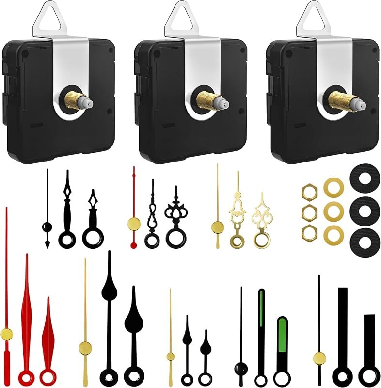 3PCS Clock Mechanism Kit, Quartz Clock Movement Replacement — Craft replacement for craft kit