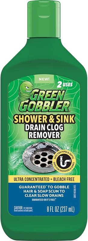 Green Gobbler Ultra Concentrated Drain Clog Remover & Cleaner — septic safe drain for enzyme drain cleaner under 30