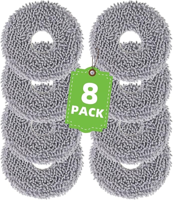 VIEWALL 8 Pack Mop Pad for iRobot Roomba Plus 505X/505/507 Combo, Plus 405 — mop pads for best robot vacuum best rated