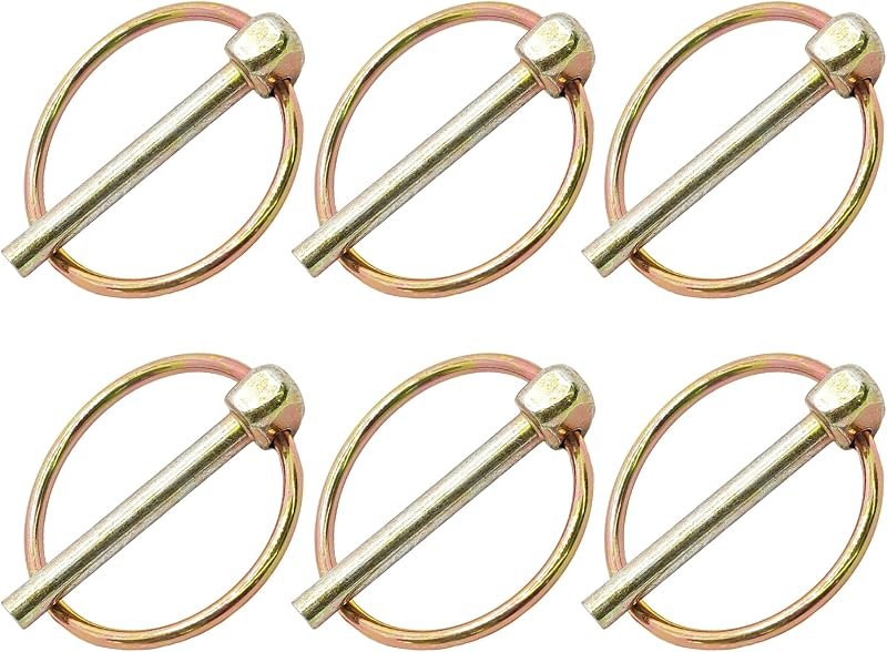 6PCS 4.5mm(3/16") Lynch Pin Assortment Kit with Ring, for Farm Tractors, Trailers, Trucks, Lawn Mowers & Equipment