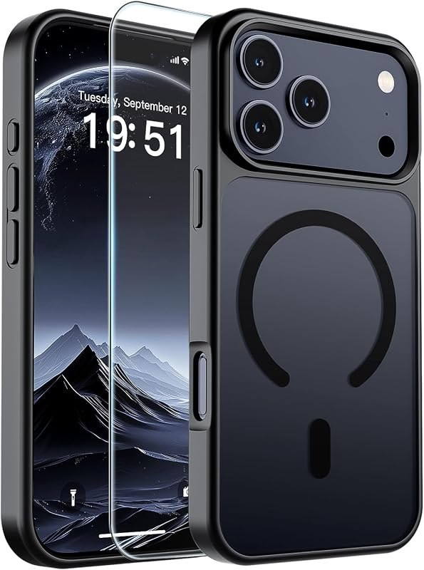 SUPFINE Magnetic for iPhone 17 Pro Case Black — case for best iPhone 18 Pro accessories