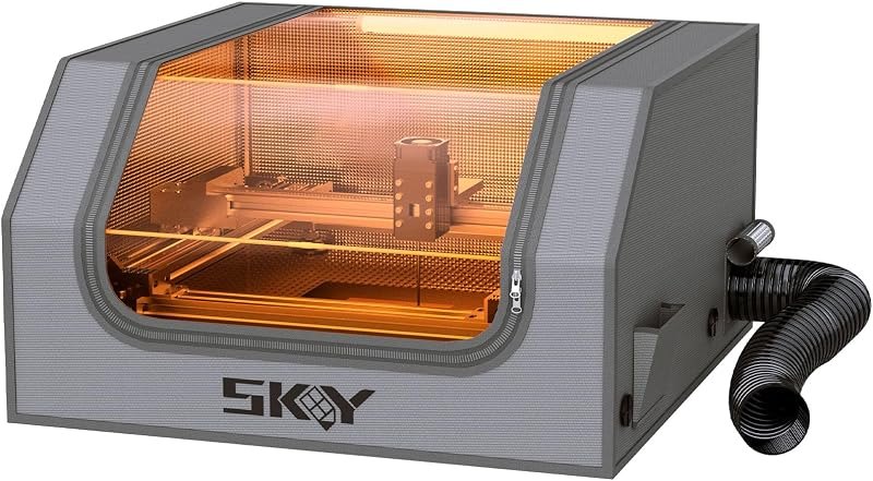 2025 Upgrade Laser Engraver Integrated Enclosure with LED Light, Fireproof and Dustproof Protective Cover 28.3 * 28.3
