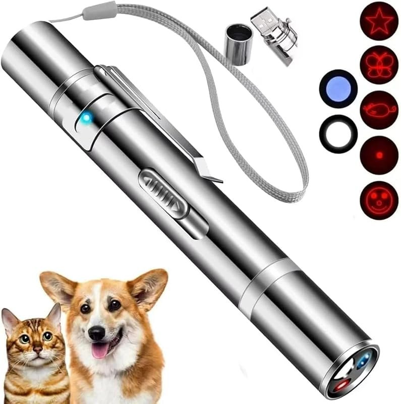 Cat Laser Pointer Toy, 3 Light Modes, 5 Fun Patterns, Interactive — laser for best cat litter box