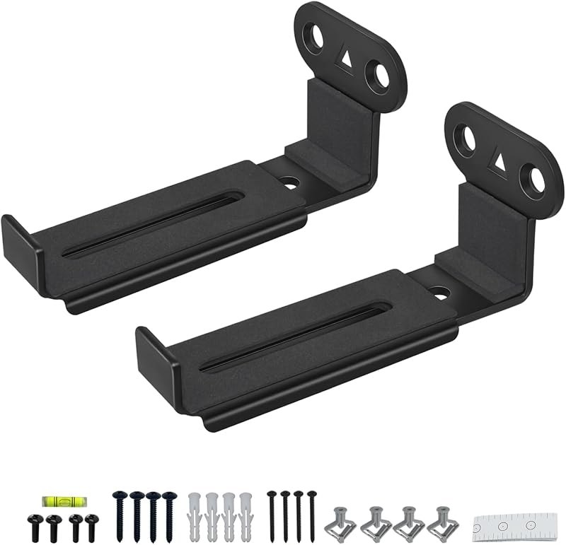 Soundbar Wall Mount, All Metal,Depth Adjustable 3.7”-6.3”,2 Packs — wall mount for best soundbar best rated