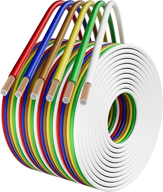 Enough Long 14 Gauge 35 Ft 6-Way Conductor Trailer Wiring Harness Bonded, Stranded CCA Parallel LED Lamp Lighting