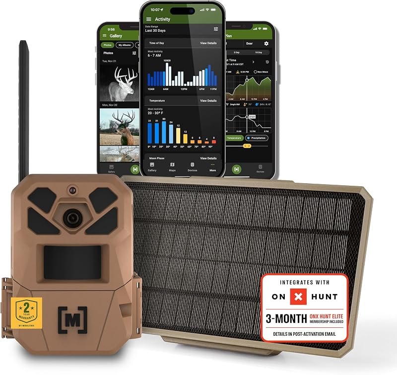Moultrie Edge 3 Cellular Trail Camera with 3.4W Solar Power Pack - 40MP — trail camera no glow amazon for trail camera