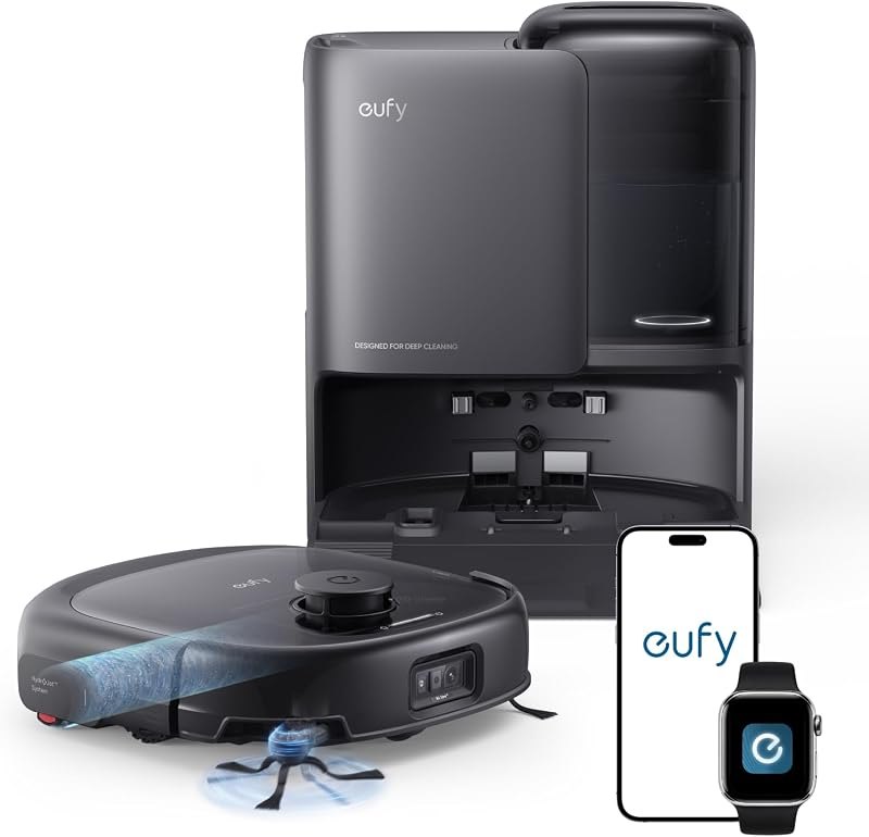 eufy E25 Robot Vacuum and Mop Combo, 20,000 Pa, HydroJet Roller Mop — mop combo for best robot vacuum best rated