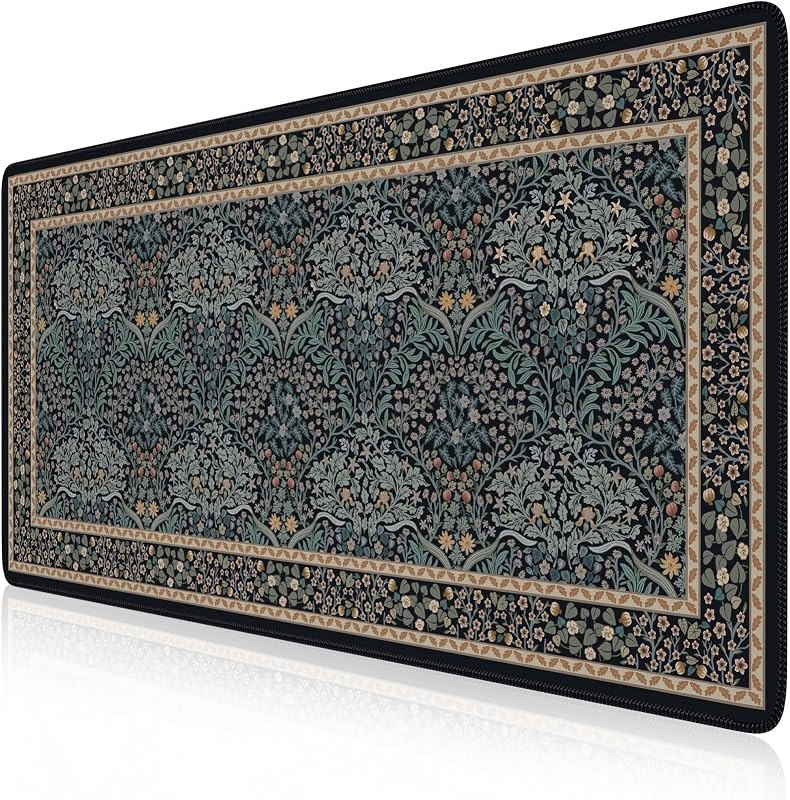 iCasso Desk Cover Mat, Office Mouse Pad,35.4x15.7in,Retro Black — pad for best standing desk accessories under 40