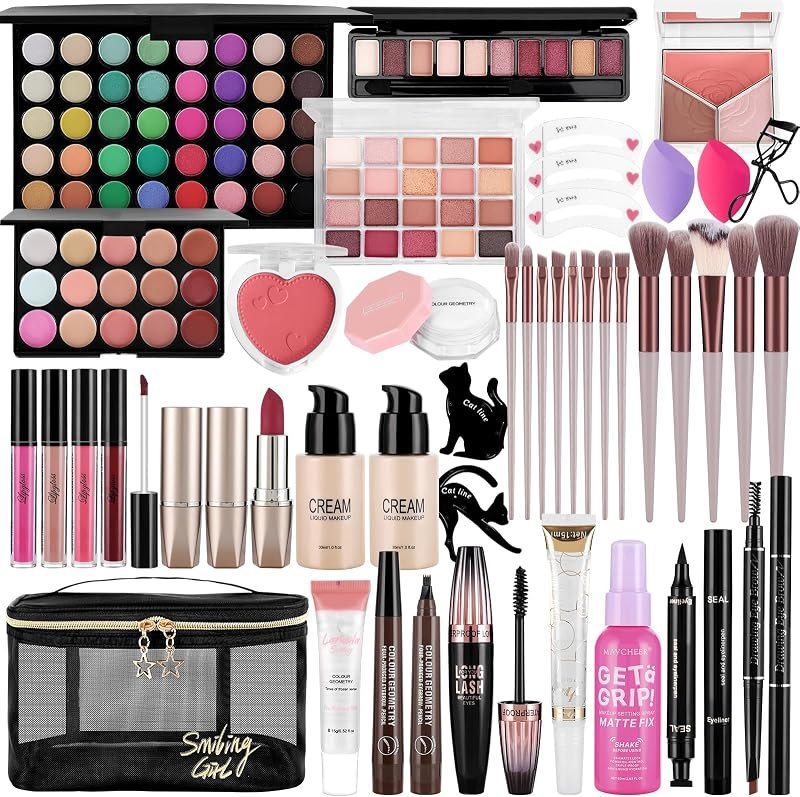 Makeup Kit for Women:Foundation Eyeshadow Palette Makeup Brushe Makeup Set — makeup setting spray kit for makeup