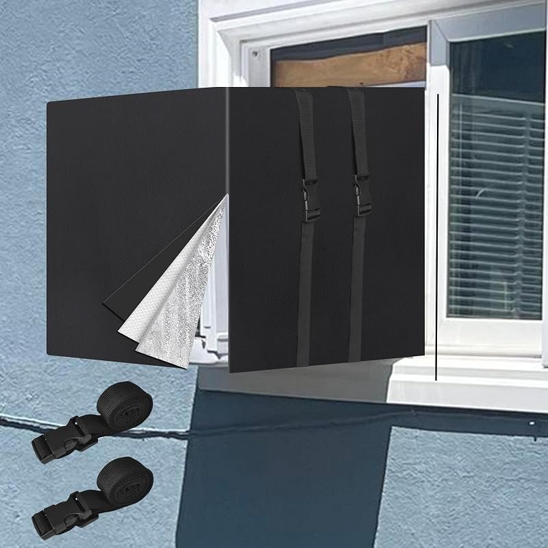 Insulated Air Conditioner Cover for Window Units, 21"L×15"H ×16"D 3 Layers Insulation Window AC Cover, Heavy Duty