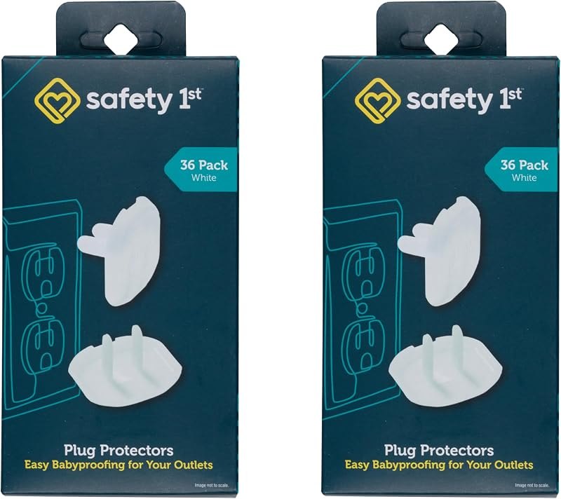 Safety 1st Electrical Outlet Baby Proof Covers, Secure Outlet Plugs, Baby Proofing, 72 Pack — outlet covers baby for