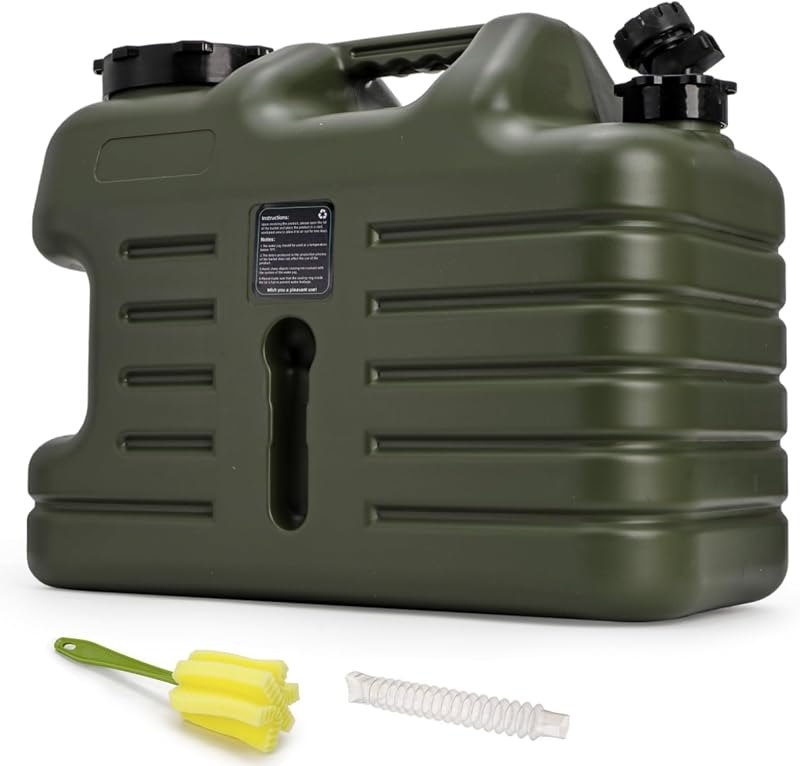 Dicunoy 5 Gallon Water Container with Spigot, Portable Water Storage Jug for Camping, Sturdy Thick Water Storage Tank