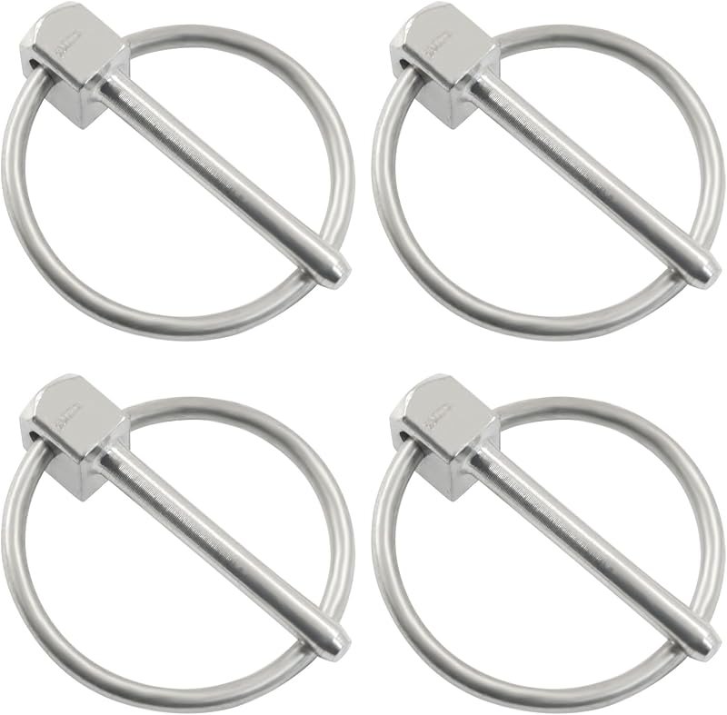 4 Pcs 304 Stainless Steel Linch Pin with Ring, 1/8" x 1" — lynch-pin for implement pin compact small