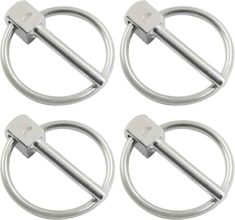 4 Pcs 304 Stainless Steel Linch Pin with Ring, 1/8" x 3/4" — lynch-pin for implement pin compact small