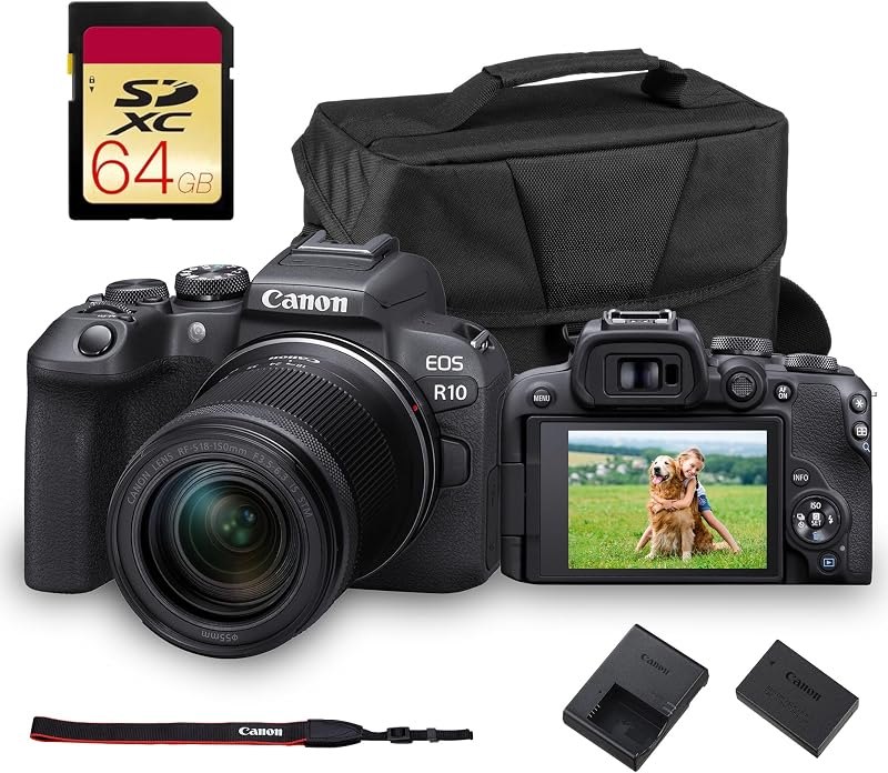 Canon EOS R10 Mirrorless Camera with RF-S 18-150mm Lens (5331C016) Bundle — kit lens for best beginner mirrorless