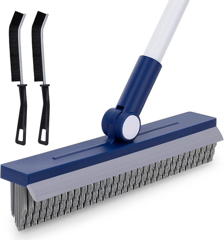 IVYROLL Grout Brush with Long Handle, V-Shaped Bristles, Tile Floor Cleaner — grout brush for grout cleaner under 30